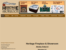 Tablet Screenshot of heritagefireplaceshowroom.com
